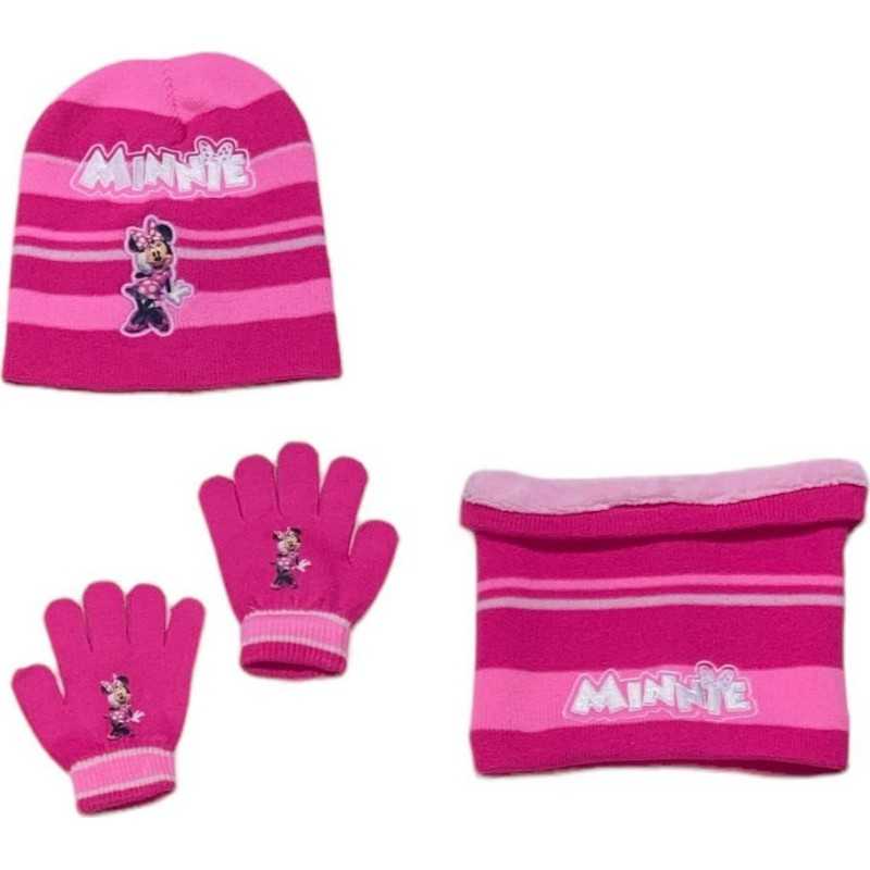 Set 3 pezzi Cappello + Scaldacollo + Guanti Minnie Disney