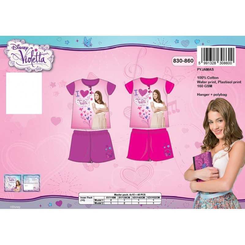 Pijama corto violeta