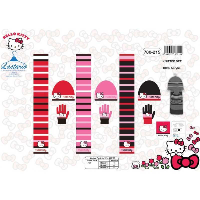 Set 3 piezas Hello Kitty HAT + GUANTES + BUFANDA Hello, Kitty