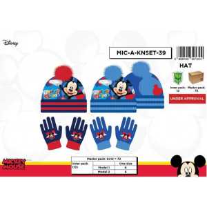 Mickey Disney 2-teiliges Set Mickey Mütze und Handschuhe