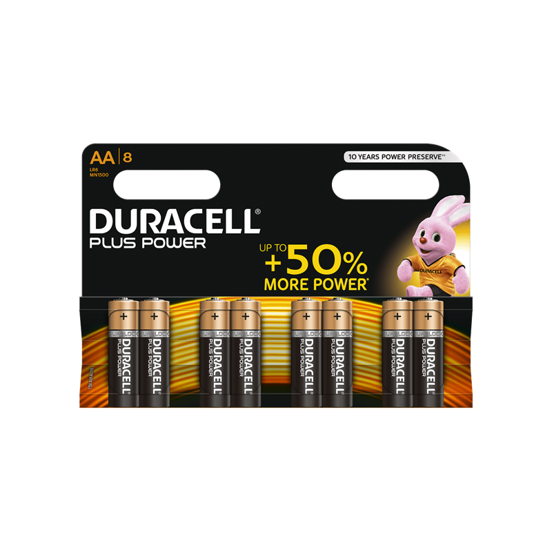 Piles Duracell Plus Power AA/LR06 X 8