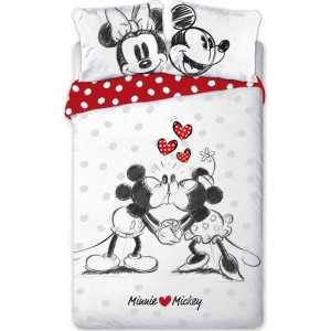 Juego de cama de Mickey y Minnie.